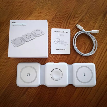CARGADOR 3 EN 1 – Un solo dispositivo para cargarlo todo