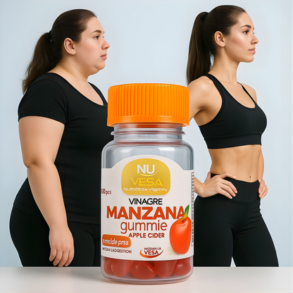 VINAGRE DE MANZANA 60 GUMIES – Abdomen más plano, digestión ligera y control natural del apetito en forma deliciosa