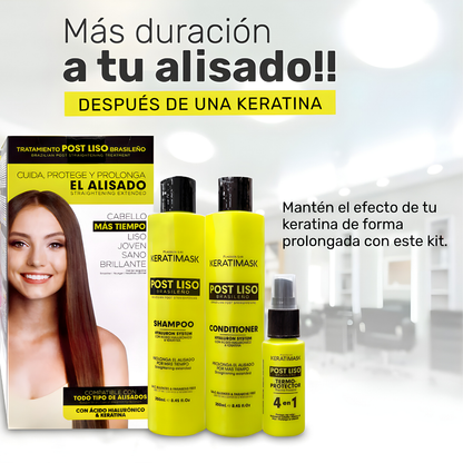 KIT ALISADO BRASILEÑO + TRATAMIENTO POST-ALISADO – Cabello liso, suave y sin frizz con resultados de salón desde casa