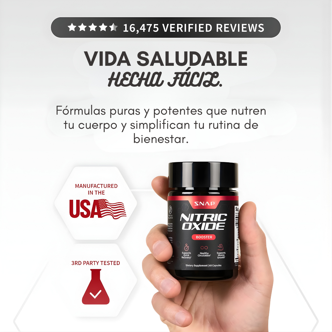 NITRIC OXIDE BOOSTER – Energía explosiva, mayor resistencia y rendimiento superior en cada entrenamiento