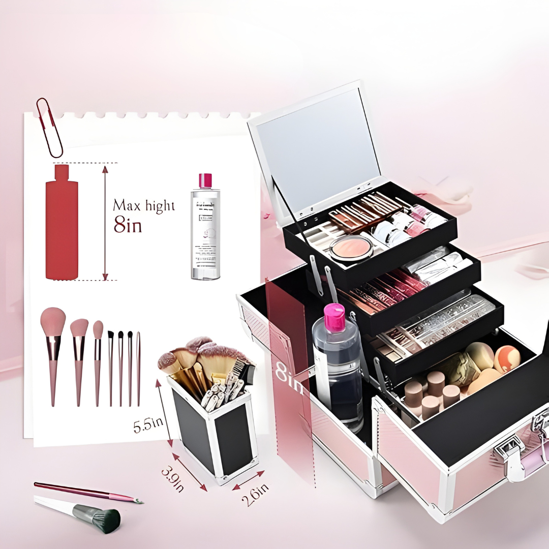 MALETÍN ORGANIZADOR DE MAQUILLAJE – Orden perfecto, protección segura y estilo profesional en cada detalle