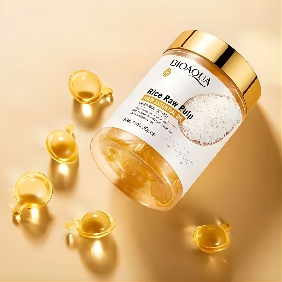 CÁPSULAS DE ARROZ PARA EL CABELLO – Nutre, repara y da brillo a tu melena