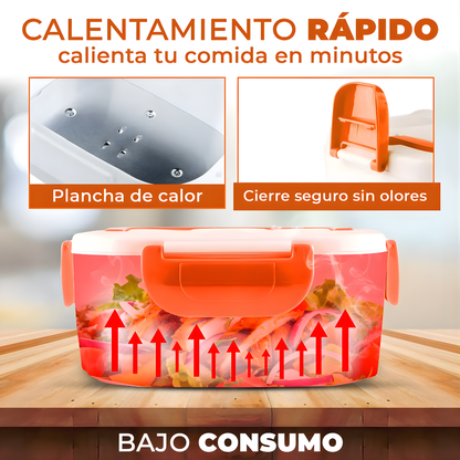LONCHERA ELÉCTRICA PORTÁTIL DE CALENTAMIENTO RÁPIDO – Comida caliente en minutos, practicidad total y alimentación sin complicaciones
