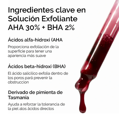 ORDINARY SOLUCIÓN EXFOLIANTE DE AHA 30% + BHA 2% – Renovación profunda y piel visiblemente más joven
