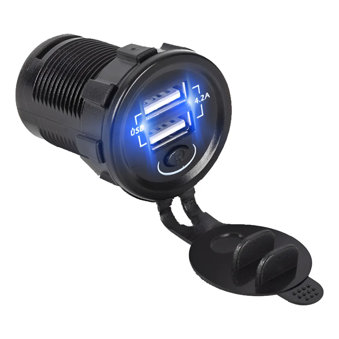 ADAPTADOR DE CARGADOR DE AUTO (2 USB) – Carga rápida y segura en todos tus viajes