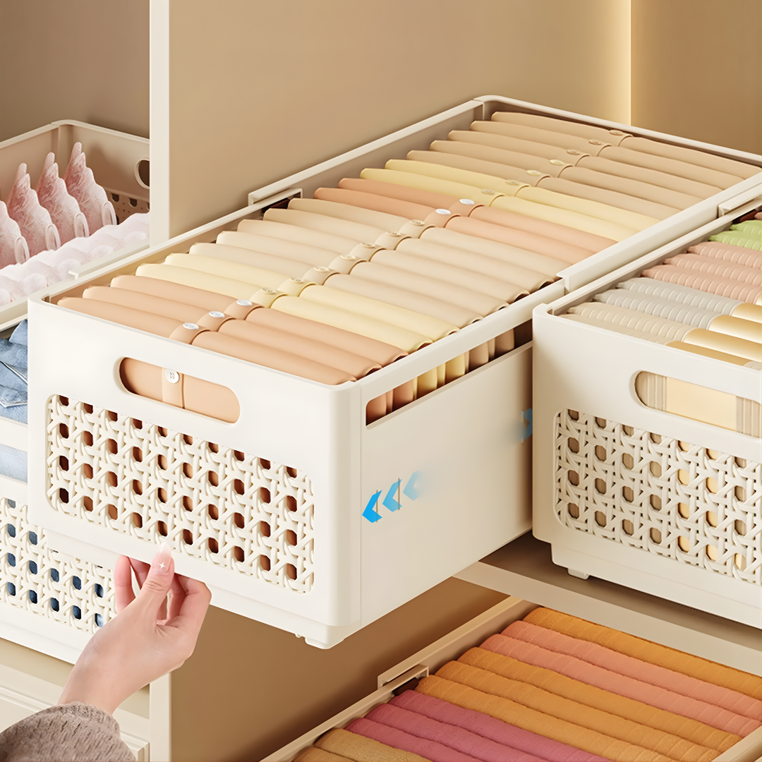 CAJA MODULAR EXPANDIBLE GRANDE CREMA – Orden inteligente, espacio optimizado y organización versátil para cocina y clóset