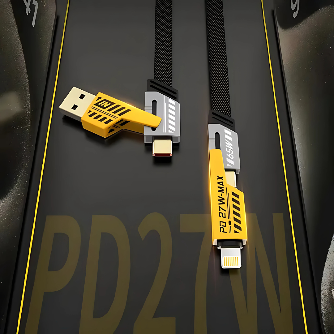 Cable Multiuso 4 en 1 con Carga Rápida | Alta Velocidad y Durabilidad – Potencia y versatilidad en un solo cable