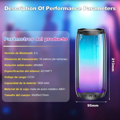 BOCINA CON LUCES LED – Potencia, estilo y ambiente en un solo dispositivo