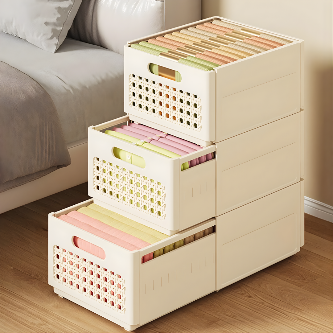 CAJA MODULAR EXPANDIBLE GRANDE CREMA – Orden inteligente, espacio optimizado y organización versátil para cocina y clóset