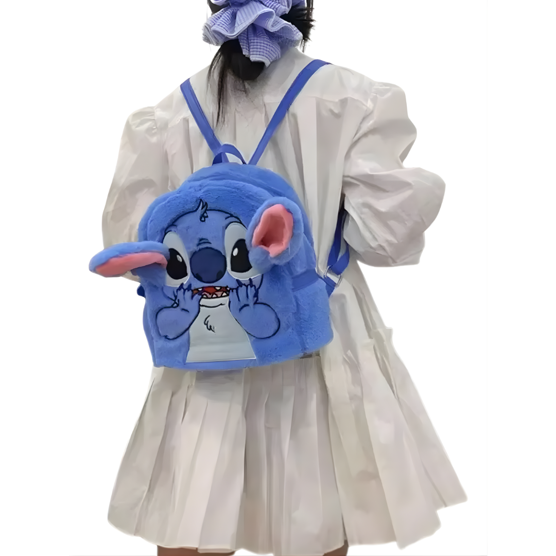 MOCHILA STITCH PELUCHE KAWAII – Suavidad adorable, estilo único y compañía perfecta para tu día a día