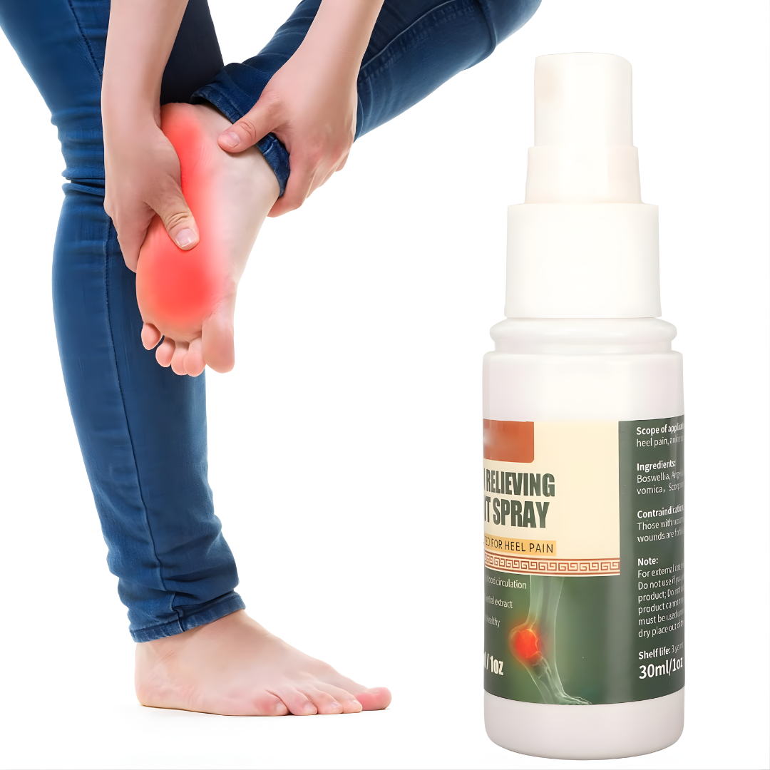 SPRAY ALIVIO DE DOLOR DE TALONES INSTANTÁNEO – Alivio inmediato, confort al caminar y bienestar diario para tus pies
