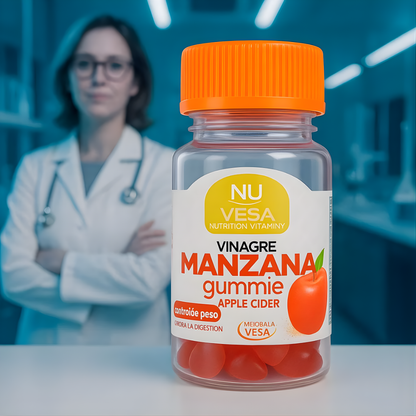 VINAGRE DE MANZANA 60 GUMIES – Abdomen más plano, digestión ligera y control natural del apetito en forma deliciosa