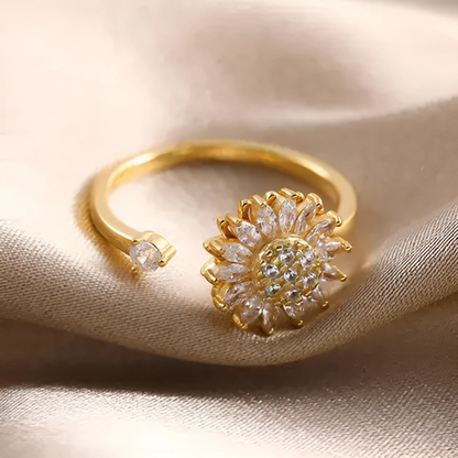 Anillo Giratorio BloomShine™ - Inspirado en girasoles, diseñado para mujeres que iluminan todo a su paso.