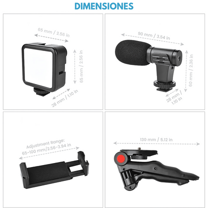 Kit Vlogger ProStream™ - Transforma cualquier lugar en tu propio estudio de grabación portátil