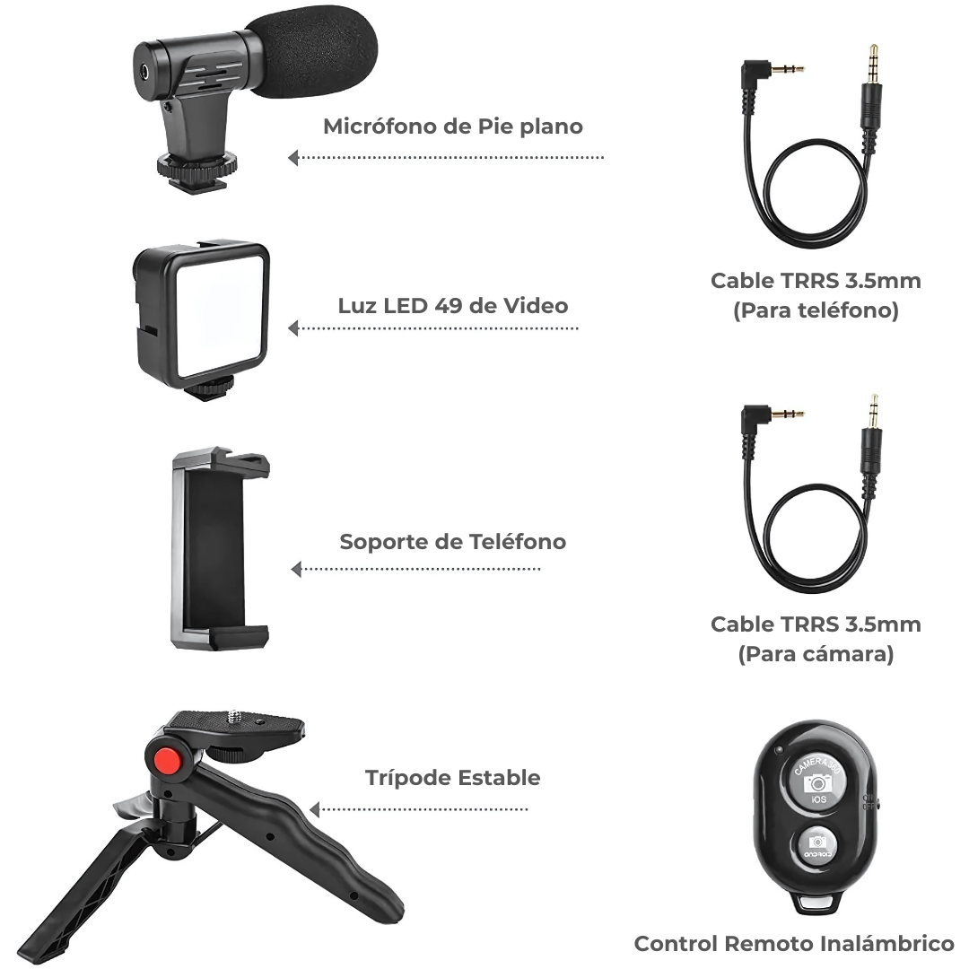 KIT CREACIÓN DE CONTENIDO – Producciones más profesionales, mejor imagen y audio en cualquier lugar