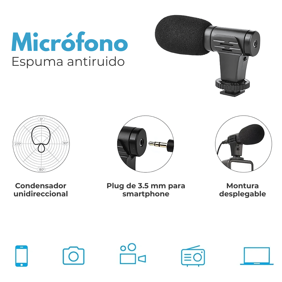 KIT CREACIÓN DE CONTENIDO – Producciones más profesionales, mejor imagen y audio en cualquier lugar