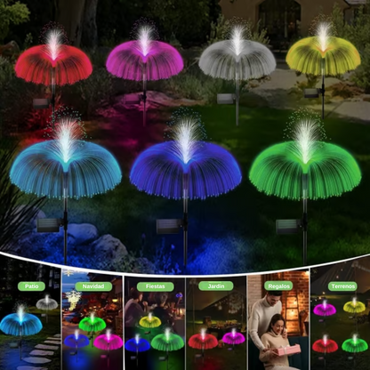 SolarBlossom Deluxe – Pack de 2 Flores Luminosas Solares Resistentes al Agua