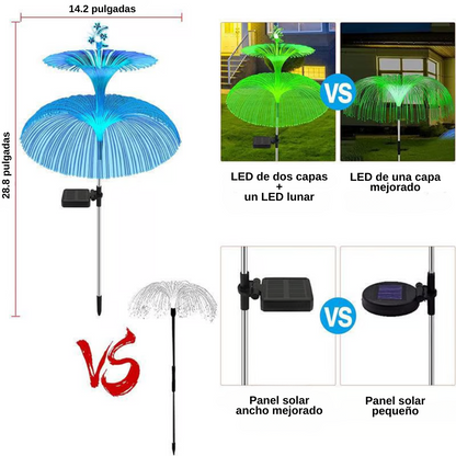 SolarBlossom Deluxe – Pack de 2 Flores Luminosas Solares Resistentes al Agua