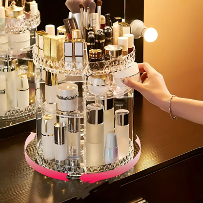 Organizador Beauty Carousel - Todo tu maquillaje al alcance de un giro: ordena tu tocador en segundos.