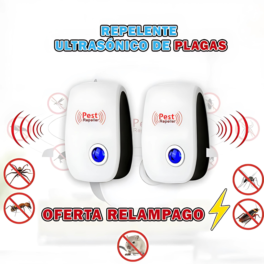 REPELENTE ELECTRÓNICO - Protección invisible contra insectos molestos, día y noche.