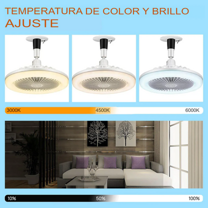Ventilador AirLume Trio - Ventilación potente, luz ambiental y energía al instante, siempre contigo.