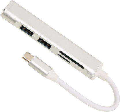 HUB TIPO C 5 EN 1 - (3 PUERTOS USB, 1 PUERTO SD, 1 PUERTO TF)